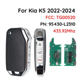 3-Button Smart Flip Remote Key 433MHz 4A Chip for Kia K5 (2022–2024)