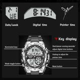 LIGE Men's Digital Sports Watch – LED Display, Quartz Movement, Stopwatch (4 designs available)
