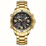LIGE Men's Dual Display Watch – Stainless Steel Quartz (6 models available)