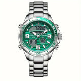 LIGE Men's Dual Display Watch – Stainless Steel Quartz (6 models available)