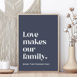 Love Makes Our Family Personalised Print