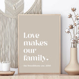 Love Makes Our Family Personalised Print