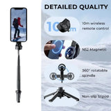 360° Selfie Stick with Bluetooth & Foldable Stand