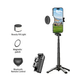 360° Selfie Stick with Bluetooth & Foldable Stand
