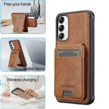 Leather Wallet Case for Samsung S/A Series (Brown)