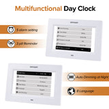 7" Digital Calendar Clock with 8 Alarm/Medication Reminders