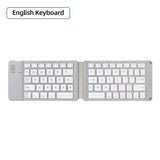 Mini Foldable Bluetooth Keyboard with Touchpad, Rechargeable Wireless Ultra-Slim Pocket Keyboard for Tablet & Laptop