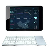 Mini Foldable Bluetooth Keyboard with Touchpad, Rechargeable Wireless Ultra-Slim Pocket Keyboard for Tablet & Laptop