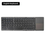 Mini Foldable Bluetooth Keyboard with Touchpad, Rechargeable Wireless Ultra-Slim Pocket Keyboard for Tablet & Laptop