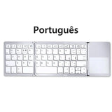 Mini Foldable Bluetooth Keyboard with Touchpad, Rechargeable Wireless Ultra-Slim Pocket Keyboard for Tablet & Laptop