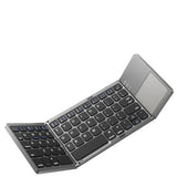 Mini Foldable Bluetooth Keyboard with Touchpad, Rechargeable Wireless Ultra-Slim Pocket Keyboard for Tablet & Laptop