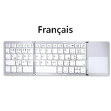 Mini Foldable Bluetooth Keyboard with Touchpad, Rechargeable Wireless Ultra-Slim Pocket Keyboard for Tablet & Laptop