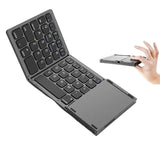 Mini Foldable Bluetooth Keyboard with Touchpad, Rechargeable Wireless Ultra-Slim Pocket Keyboard for Tablet & Laptop