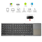 Mini Foldable Bluetooth Keyboard with Touchpad, Rechargeable Wireless Ultra-Slim Pocket Keyboard for Tablet & Laptop
