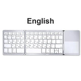 Mini Foldable Bluetooth Keyboard with Touchpad, Rechargeable Wireless Ultra-Slim Pocket Keyboard for Tablet & Laptop