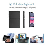 Mini Foldable Bluetooth Keyboard with Touchpad, Rechargeable Wireless Ultra-Slim Pocket Keyboard for Tablet & Laptop