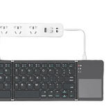 Mini Foldable Bluetooth Keyboard with Touchpad, Rechargeable Wireless Ultra-Slim Pocket Keyboard for Tablet & Laptop