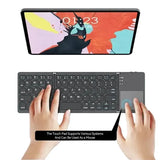 Mini Foldable Bluetooth Keyboard with Touchpad, Rechargeable Wireless Ultra-Slim Pocket Keyboard for Tablet & Laptop