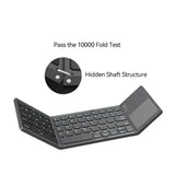 Mini Foldable Bluetooth Keyboard with Touchpad, Rechargeable Wireless Ultra-Slim Pocket Keyboard for Tablet & Laptop