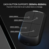 280–868MHz Multifrequency Garage Door Remote Control Duplicator, Auto-Scan