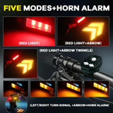 Wireless Remote-Controlled Bike Tail Light with Turn Signals (Waterproof)