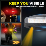 Wireless Remote-Controlled Bike Tail Light with Turn Signals (Waterproof)