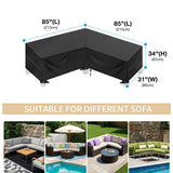 Outdoor Waterproof L-Shape Sofa Cover – Heavy-Duty Weather Protection (different sizes available)