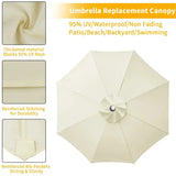 Parasol Replacement Cover – 6 or 8 Ribs (6 colours available)