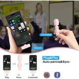 Pink Wireless Lavalier Mic for iPhone & Android (various type of sets available)