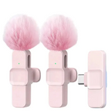 Pink Wireless Lavalier Mic for iPhone & Android (various type of sets available)