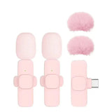 Pink Wireless Lavalier Mic for iPhone & Android (various type of sets available)