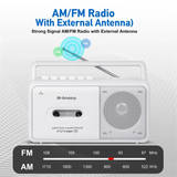 Portable Cassette Boombox with AM/FM Radio