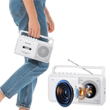 Portable Cassette Boombox with AM/FM Radio