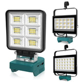 Cordless Rechargeable LED Work Light 6000K Portable Floodlight for Makita Batteries & Job Site Use