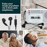 Portable Retro Solar Emergency Radio with Bluetooth, Cassette Player & AM/FM/SW Radio