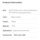 3-in-1 Bicycle Pannier Bag with Rain Cover
