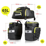3-in-1 Bicycle Pannier Bag with Rain Cover