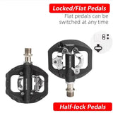2-in-1 MTB Bike Pedals, Flat & SPD Compatible