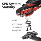 2-in-1 MTB Rockbros Bicycle Lock Pedals, Anti-Slip Flat Platform & Shimano SPD Compatible