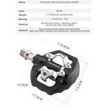 2-in-1 MTB Rockbros Bicycle Lock Pedals, Anti-Slip Flat Platform & Shimano SPD Compatible