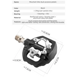 2-in-1 MTB Bike Pedals, Flat & SPD Compatible