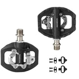 2-in-1 MTB Rockbros Bicycle Lock Pedals, Anti-Slip Flat Platform & Shimano SPD Compatible