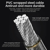 Portable Zinc Alloy Bicycle Cable Lock with Keys
