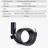 Portable Zinc Alloy Bicycle Cable Lock with Keys