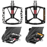 Rockbros Alloy Bearing MTB Bike Pedals, Reflective Anti-Slip Flat Platform