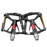 Rockbros Alloy Bearing MTB Bike Pedals, Reflective Anti-Slip Flat Platform