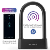 Rockbros Bluetooth Fingerprint Bicycle U-Lock