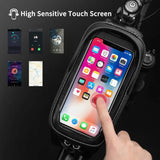 Waterproof Bicycle Front Phone Bag with Touchscreen, Fits 6.5-Inch Phones
