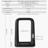 Silicone U-Shaped Anti-Theft Lock for Bicycle, Motorcycle & E-Bikes