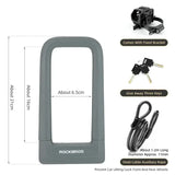 Silicone U-Shaped Anti-Theft Lock for Bicycle, Motorcycle & E-Bikes
